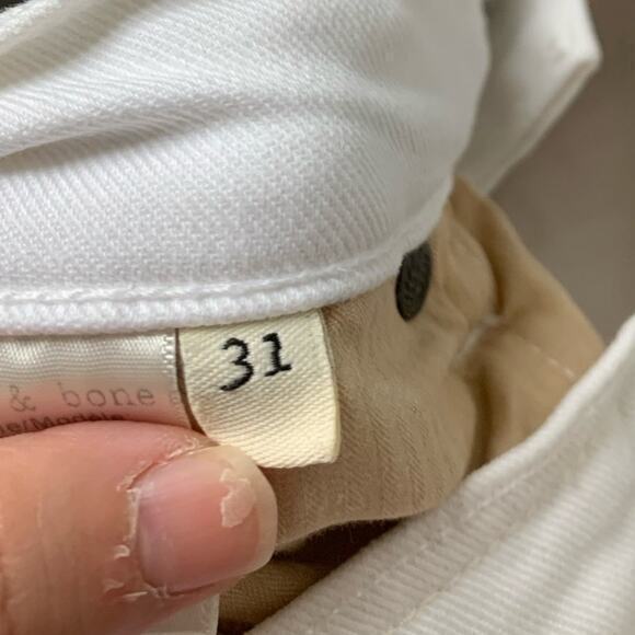 Rag & Bone Fit 2 Slim Jean White Mid Rise Size 31 - Picture 8 of 10